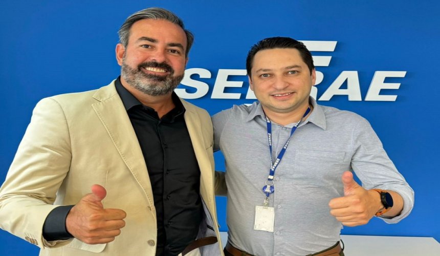 SÃO PAULO - Dr. Caio Cesar Rosa se reúne com Diretor do SEBRAE Marco Vinholi e tratam de projetos para a região.